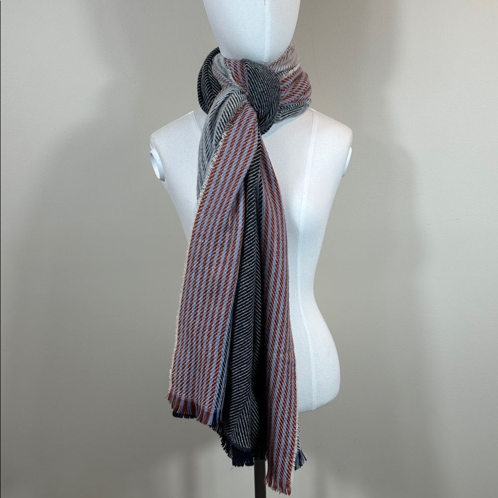 Joy Susan NWT Multicolor Striped Fringe Edge Scarf Women